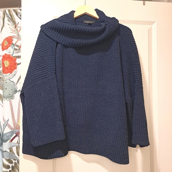 Ann Taylor Cowl Neck Sweater Navy - Picture 7 of 7